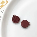 Dark brown mooncake charms with floral engraving for DIY jewelry making and pendants - Universal Specification / Coffee Flower Moon Full Mooncake (20#)