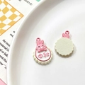 Pink Mid-Autumn bunny alloy pendant for DIY bracelets and necklaces with festive design - Universal Specification / Pink Rabbit Mid-Autumn Mooncake (21#)