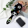 Fußball-Motiv Luftkissen-Haarbürste mit Massageborsten und ergonomischem schwarzem Griff - Fußball