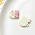 DIY rabbit mooncake alloy pendant charm for handmade necklace and bracelet jewelry - Universal Specification / Off-White Rabbit Mooncake (22#)