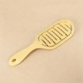 Pale yellow vented hairbrush with massage bristles for detangling and scalp care - Light Yellow