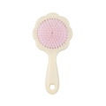 Cute pink flower-shaped air cushion hairbrush with soft bristles for scalp massage - Beige