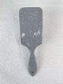 Wide paddle hairbrush with dark grey marble floral print for scalp massage - Plain Gray Marble