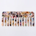 Peigne à dents larges en acétate coloré avec motif écaille pour cheveux bouclés - Marbre Multicolore