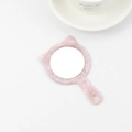 Rosa marmorierter Handspiegel aus Acetat mit süßen Katzenohren und kompaktem Griff - Lavendel