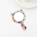 Specchio portatile a forma di orecchie di gatto con cornice in acetato marmorizzato - Arcobaleno