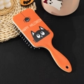 Spazzola per capelli arancione per Halloween con gatto nero e scritta Happy Halloween - Ragno E Gatto