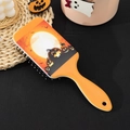 Spazzola per capelli Halloween arancione con stampe di zucche e pipistrelli su cuscino - Zucca