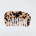 Pettine per capelli rétro in acetato a denti larghi con motivo a tartaruga - Leopardo chiaro
