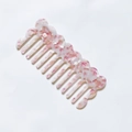 Roze en witte acetaat haarkam met marmerpatroon en elegante golvende rand - Lichtpaars