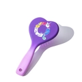 Spazzola per capelli a cuore viola con lettera unicorno Q e finitura sfumata - Vernice Morbida Gradiente Bicolore / Lettera Q