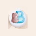 Folding hairbrush with mirror featuring a cute cartoon bear and letter B design - Bear Style B