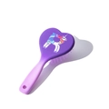 Spazzola per capelli a cuore sfumato viola con un simpatico motivo di unicorno - Vernice Morbida Gradiente Bicolore / Lettera R