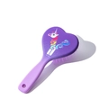 Spazzola per capelli viola a forma di cuore con stampa di unicorno e finitura opaca - Vernice Morbida Gradiente Bicolore / Lettera Y