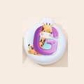 Foldable hairbrush with mirror featuring cartoon giraffe and purple G letter design - Letter G
