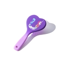 Spazzola per capelli viola a forma di cuore con unicorno e cuscinetto ad aria - Vernice Morbida Gradiente Bicolore / Lettera U