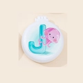 White portable folding hairbrush with cartoon jellyfish design and letter J print - Jellyfish Style J