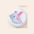 Portable folding hairbrush with koala and letter K print and integrated mirror - Koala Style K