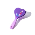 Spazzola a cuore viola sfumata con stampa unicorno e impugnatura ergonomica - Vernice Morbida Gradiente Bicolore / Lettera J