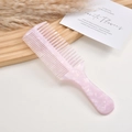 Pink marble acetate hair comb with wide and fine teeth for versatile styling - Lilac Purple
