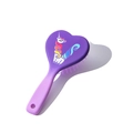Spazzola per capelli a cuore sfumato viola con simpatica stampa di unicorno - Vernice Morbida Gradiente Bicolore / Lettera V