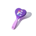 Spazzola a cuore viola sfumato con simpatico unicorno e massaggio a cuscino d'aria - Vernice Morbida Gradiente Bicolore / Lettera E