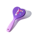 Spazzola a cuore viola sfumato con simpatico unicorno e design creativo della lettera F - Vernice Morbida Gradiente Bicolore / Lettera F
