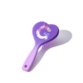 Spazzola per capelli viola a forma di cuore con unicorno carino e setole massaggianti - Vernice Morbida Gradiente Bicolore / Lettera G