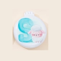 Portable folding unicorn hairbrush with mirror and cute cartoon lamb letter S design - Sheep Style S