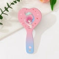 Spazzola per capelli a cuore con sfumatura rosa e blu e illustrazione di sirena - Stile Sirena A