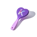 Spazzola per capelli a cuore viola sfumato con stampa unicorno e cuscino d'aria - Vernice Morbida Gradiente Bicolore / Lettera K