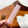 Pink marble pattern acetate hair comb with anti-static teeth for daily hairstyling - Water Pink