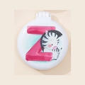 Portable white folding hair brush with a cartoon zebra and letter Z pattern - Zebra Style Z