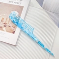 Blue marble patterned cellulose acetate pointed tail comb for hair styling and parting - Ice Crystal Blue