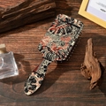 Bohemian tribal print cushion hairbrush with anti-static massage bristles and ergonomic handle - Tribal Totem (A#)