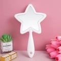 Star-shaped handheld makeup mirror in white plastic with a convenient hanging hole - 14.5*24.5 Star / White