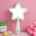 Star shaped hand held makeup mirror in pale green with convenient hanging handle - 14.5*24.5 Star / Pale Green