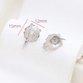 Detailed silver lion head earring post with loop for DIY jewelry making 15x12mm - Silver Lion Head Style (2#)