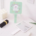Miroir de maquillage carré vert à main avec un motif de chien de dessin animé - Chien Mignon