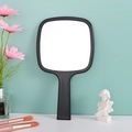 Handheld square makeup mirror in matte black finish with ergonomic handle design - Large Mirror 13-23 / Black