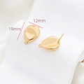 Macro detail of gold-plated teardrop earrings with dimensions showing 19mm length - Gold Smooth Irregular Drop Style (7#)