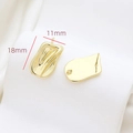 Macro view of 18x11mm gold-plated baroque textured geometric earring studs for DIY - Gold Textured Irregular Geometric Style (9#)