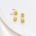 Macro de cuentas huecas doradas de 5mm con circón para la creación de joyas DIY - Cuenta de Corona Hueca (1#)