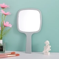 Espejo de maquillaje de mano minimalista en gris mate con mango ergonómico - Espejo Grande 13-23 / Azul cielo