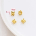 Detalle de cuentas espaciadoras florales de oro mate de 6 mm para bisutería DIY - Cuenta de Flor Hueca (2#)