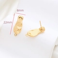 Macro shot of 22mm baroque style gold-plated DIY earrings with molten metal texture - Gold Natural Texture Irregular Curved Style (16#)