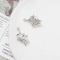 Detail of silver star pendants with zircon and pearl for DIY jewelry making - Rhinestone Star Pearl Heart Charm (7# Silver Tone)