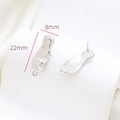 Detail of 22mm irregular lava textured metal stud earrings with small DIY hanging loops - Silver Modern Irregular Fluid Long Style (17#)