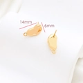 Detailed macro view of gold baroque irregular molten studs with hanging loops, 14mm size - Gold Smooth Irregular Organic Style (19#)