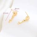 Detailed view of 21mm gold-plated baroque style earring findings with lava texture for DIY - Gold Irregular Streamlined Molten Accessory (24#)